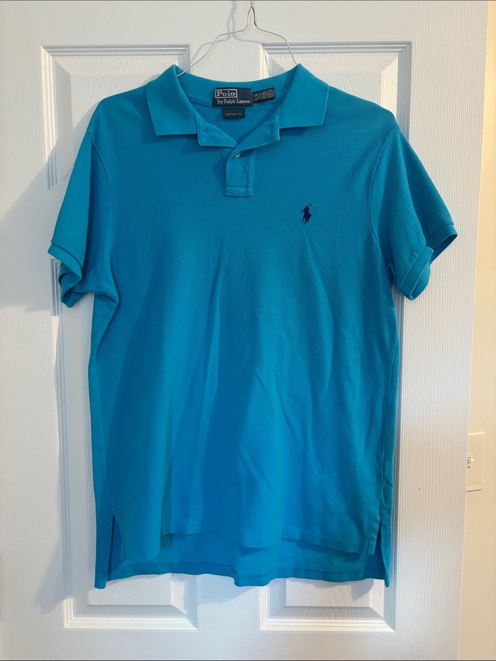 Polo by Ralph Lauren Men’s Bright Blue Polo Shirt with Navy Pony